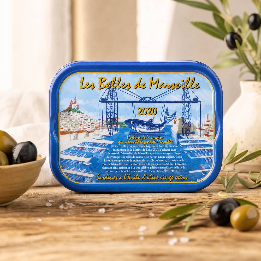 Ferrigno Jahrgang Sardinen mit Olivenöl (Les belles de Marseille) Jahrgang 2020 115g 80 Gramm Abtropfgewicht Produktbild