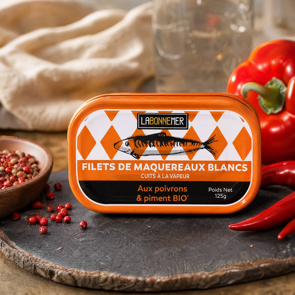 Ferrigno La Bonne Mer Makrelenfilet mit Bio Paprika und Piment 125g 78 Gramm Abtropfgewicht Produktbild