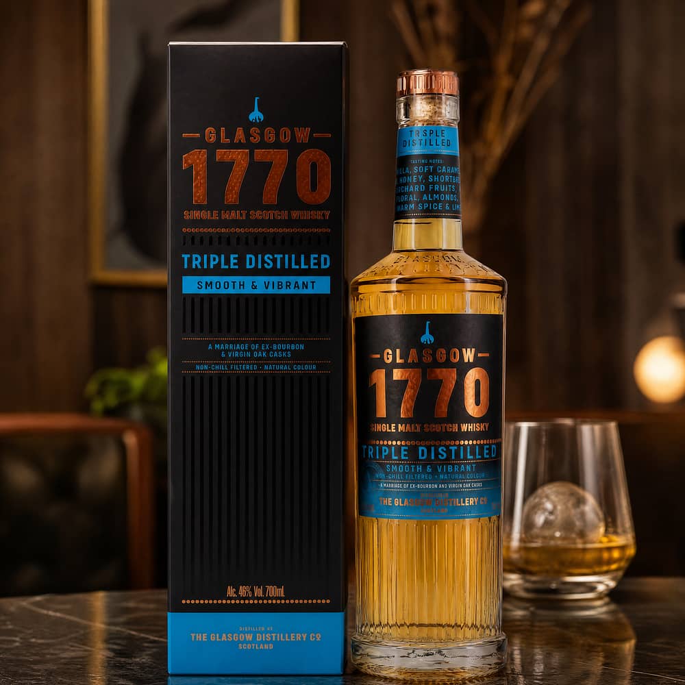 Glasgow Distillery 1770 Glasgow Single Malt Triple Distilled Smooth 0,70 Liter/ 46.0% vol Produktbild