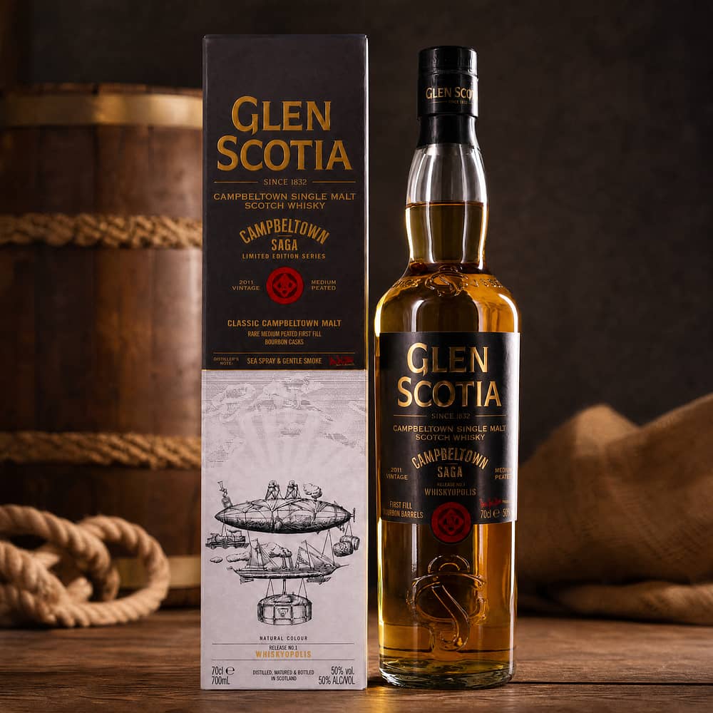 Glen Scotia Campbeltown Saga No. 1 Whiskyopolis Vintage 2011 Medium Peated 0,70 Liter/ 50.0% vol Produktbild