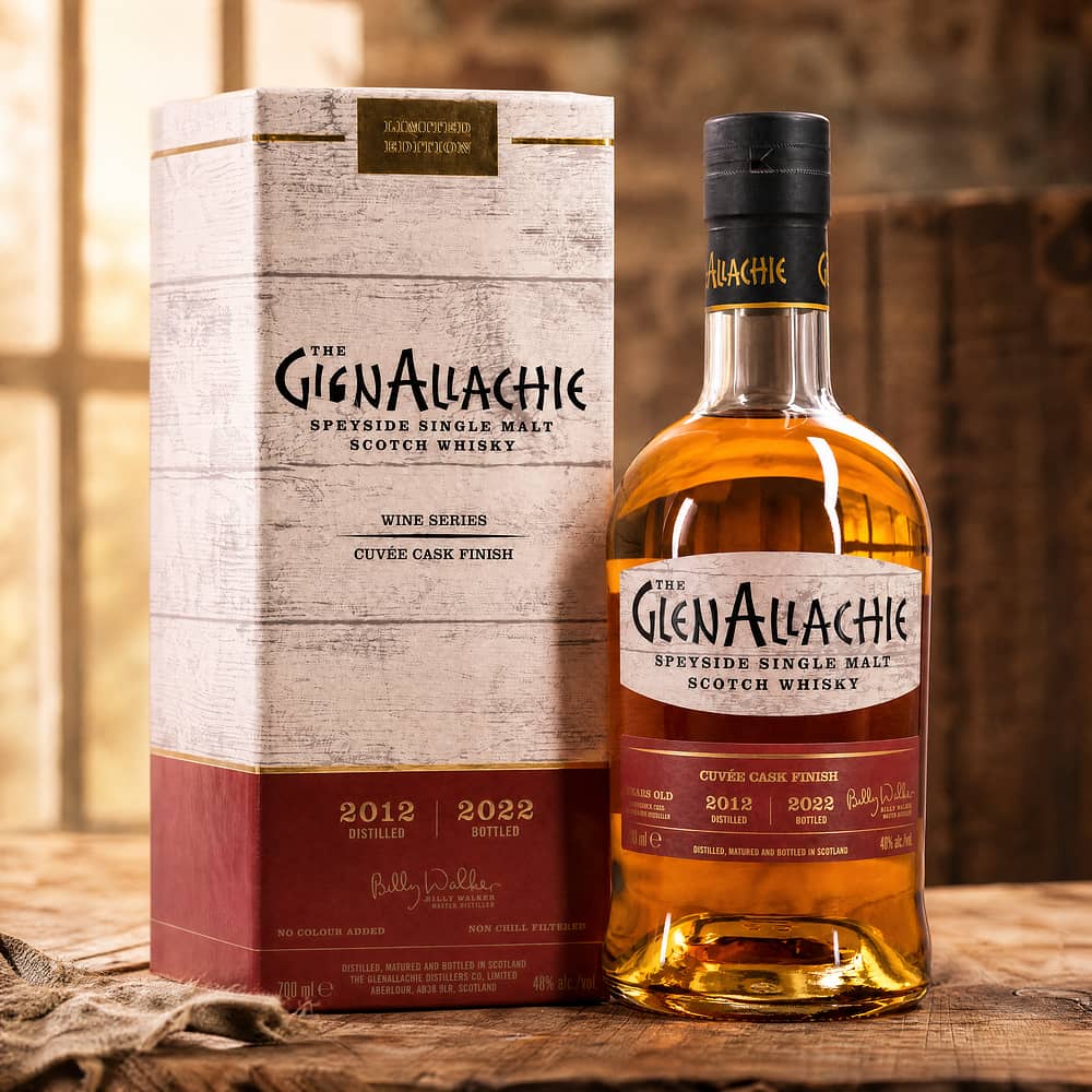 GlenAllachie 9 Jahre Wine Cask Cuvee 2012 / 2022 0,70 Liter/ 48.0% vol Produktbild