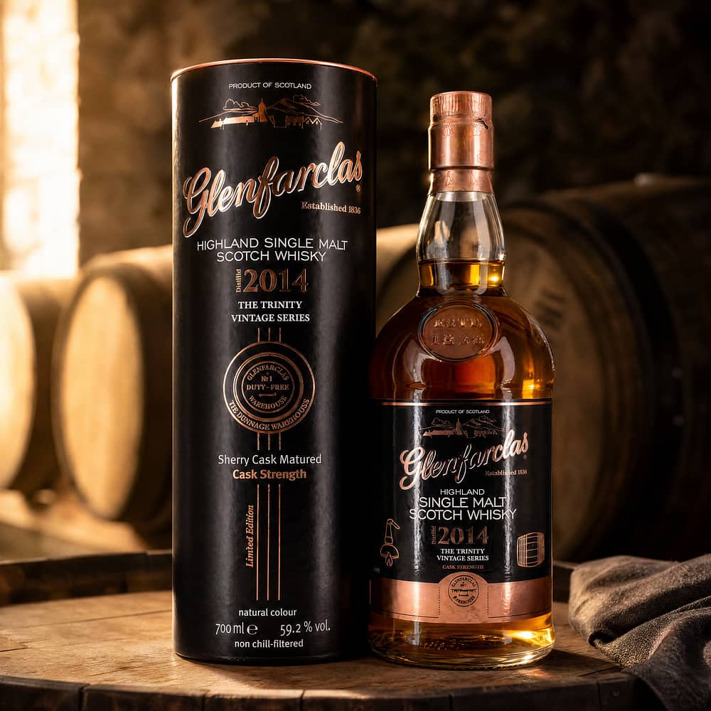 Glenfarclas The Trinity Vintage Series 2014 No. 2 · The Dunnage Warehouses 0,70 Liter/ 59.2% vol Produktbild