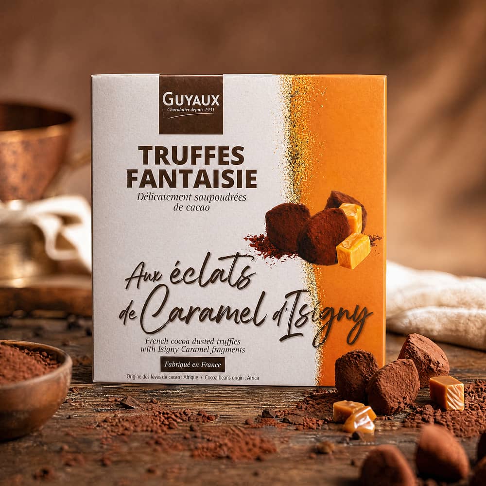 Guyaux Truffes Fantaisie mit Karamell-Stückchen Kakaokonfekt 200 Gramm Produktbild