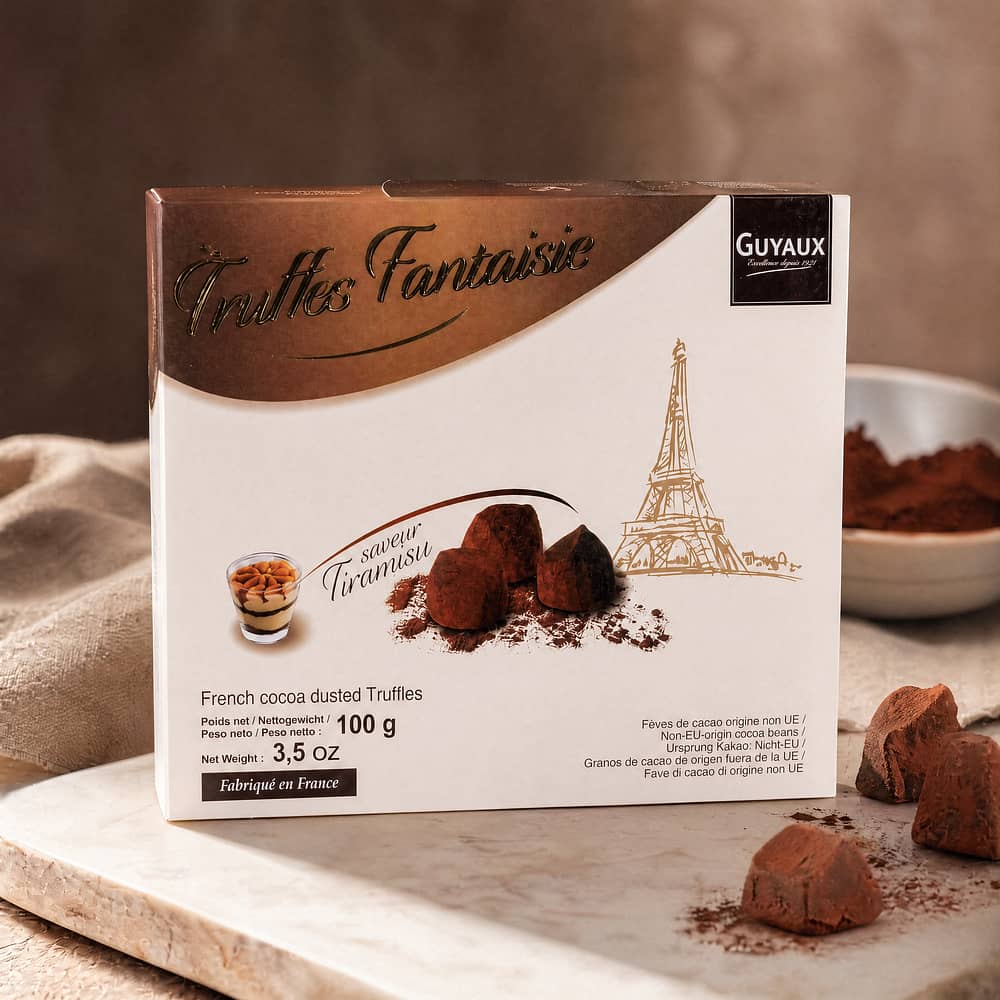 Guyaux Truffes Fantaisie Tiramisu-Geschmack Kakaokonfekt 100 Gramm Produktbild