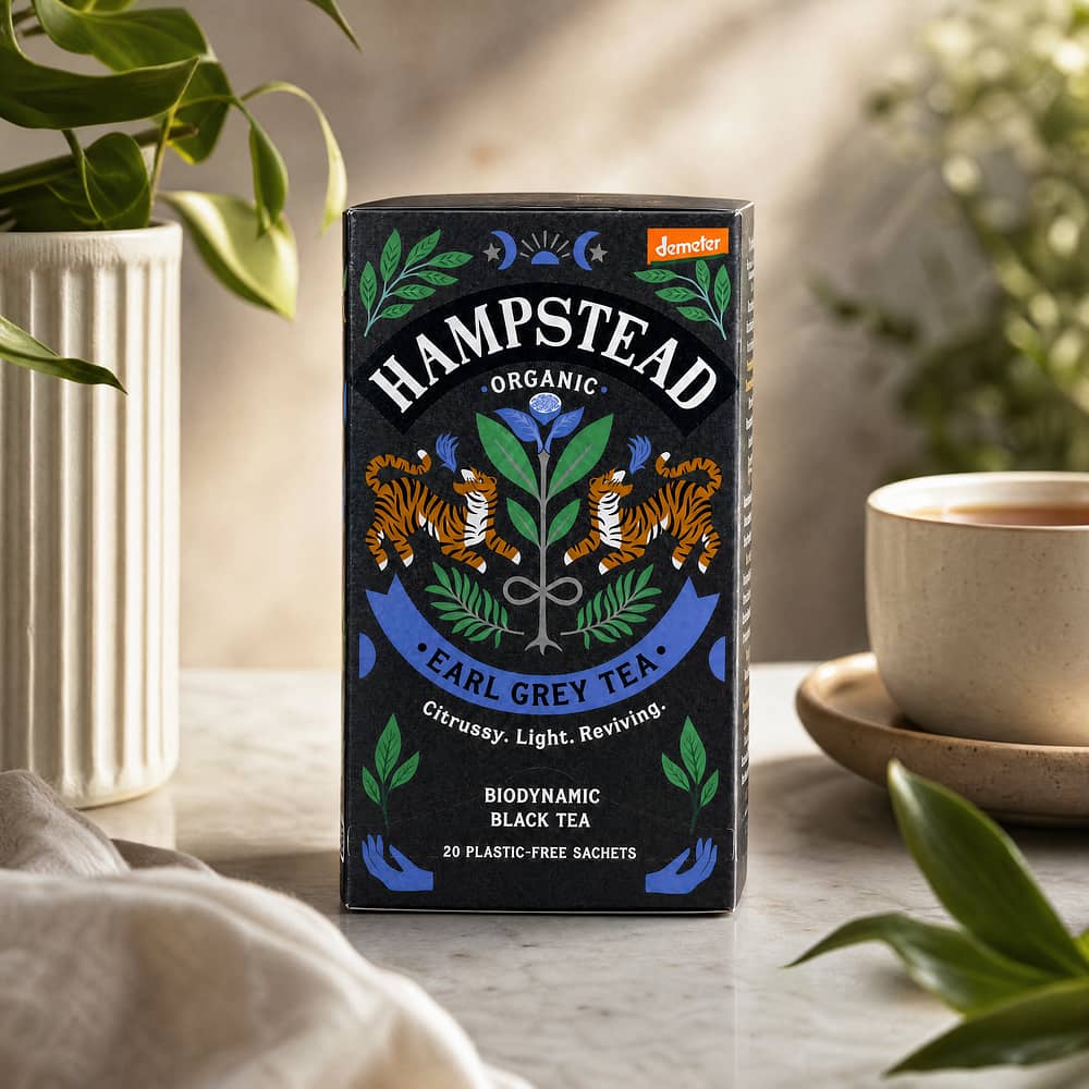 Hampstead Tea BIO Organic Earl Grey 20 Teebeutel 40 Gramm Produktbild