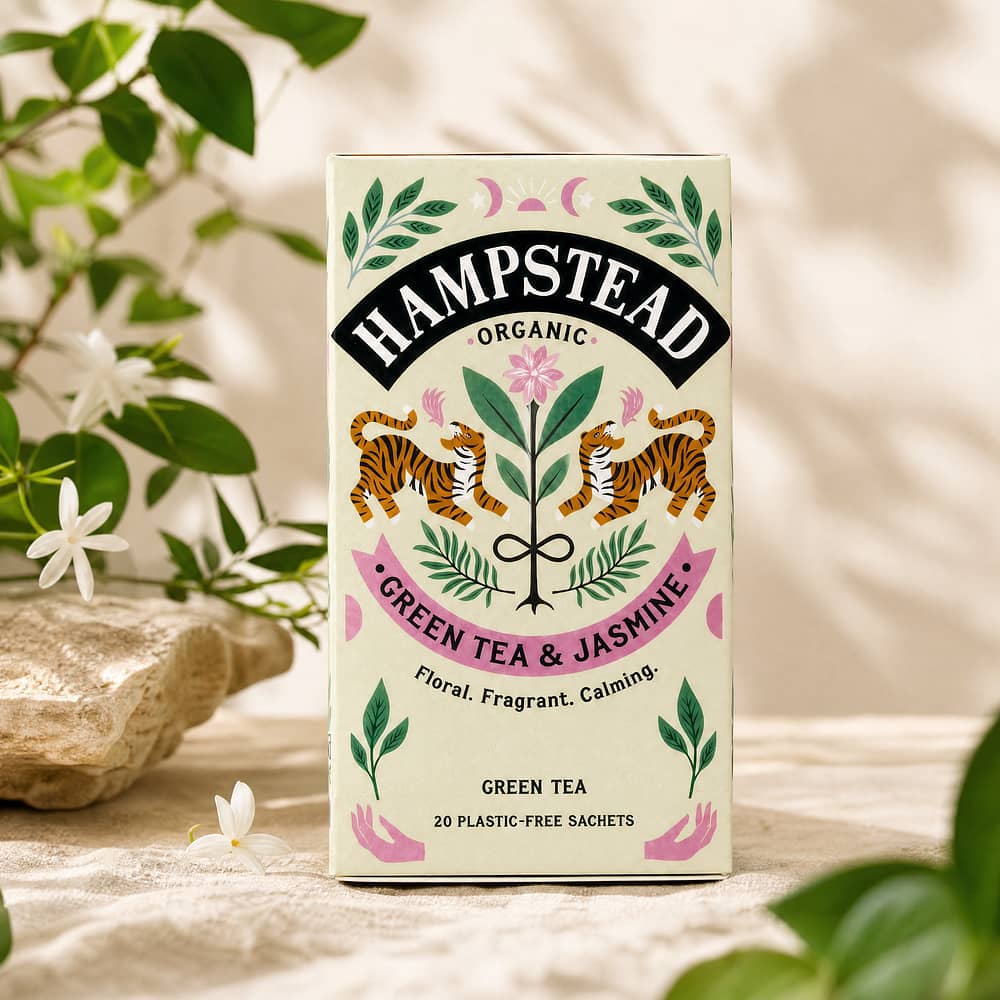 Hampstead Tea BIO Organic Green Tea & Jasmine 20 Teebeutel 40 Gramm Produktbild