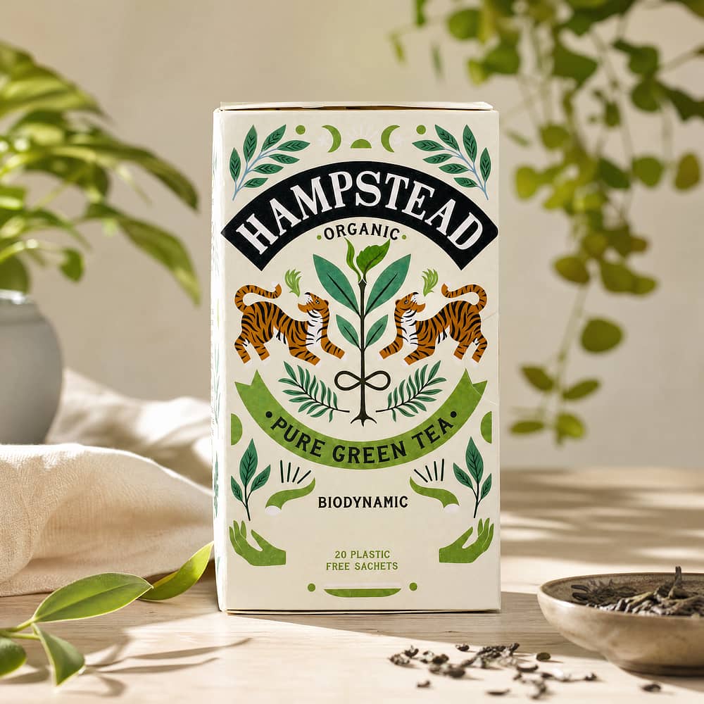 Hampstead Tea BIO Organic Green Tea Clean 20 Teebeutel 40 Gramm Produktbild