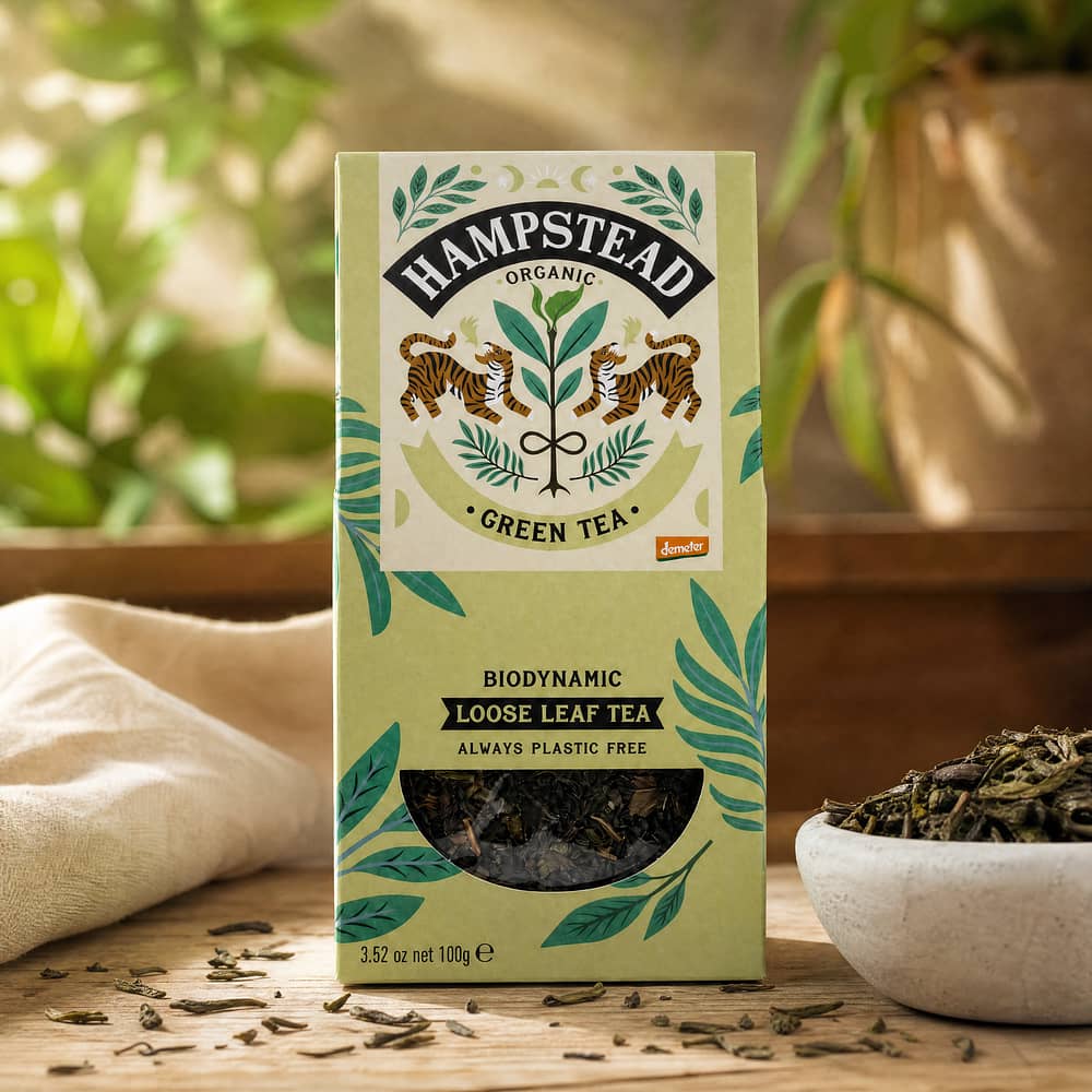 Hampstead Tea BIO Organic Green Tea loser Tee 100 Gramm Produktbild