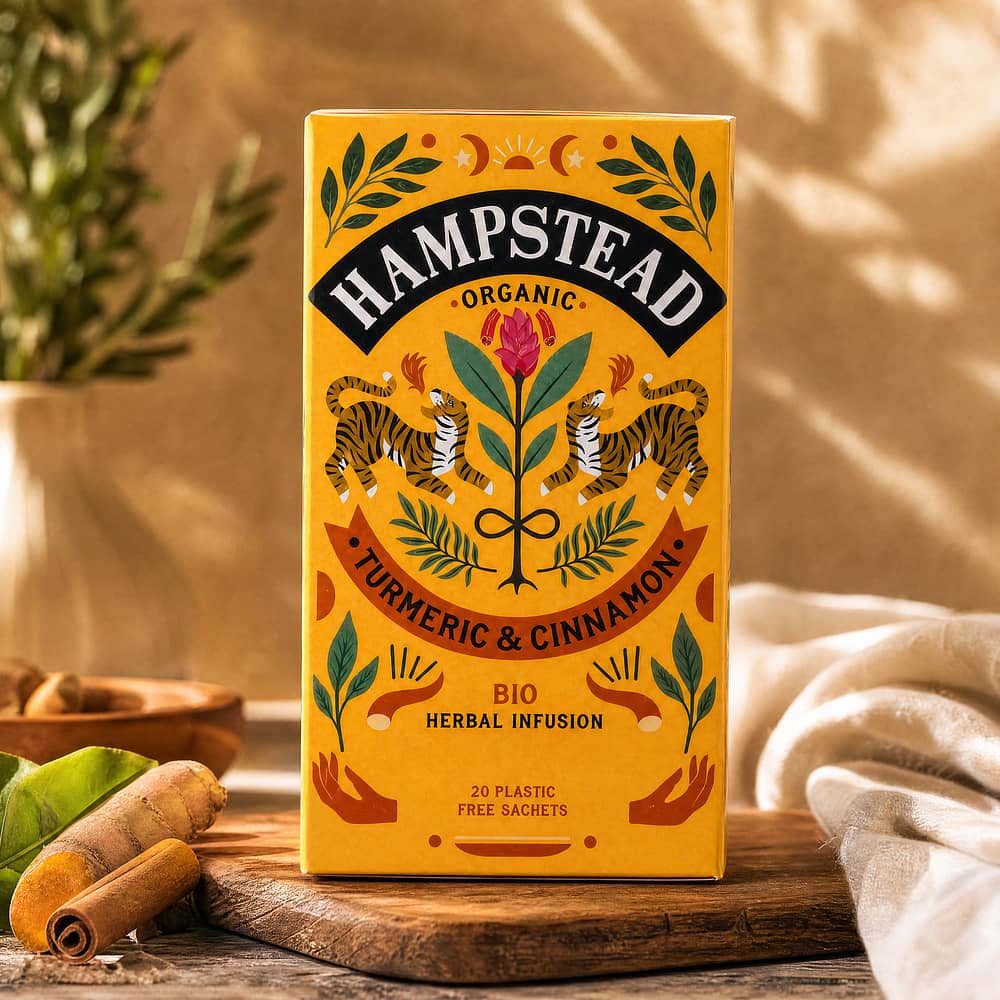 Hampstead Tea Turmeric & Cinnamon BIO 20 Teebeutel 30 Gramm Produktbild