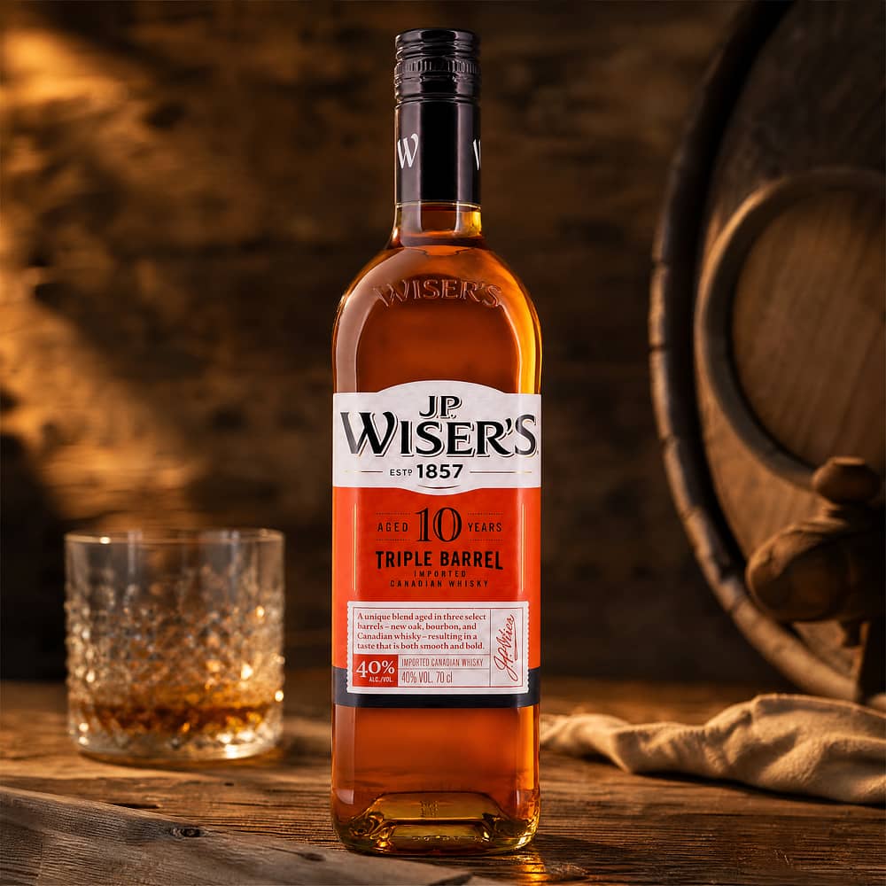 J.P.Wiser's 10 Jahre Tripple Barrel Canadian Whisky 0,70 Liter/ 40.0% vol Produktbild