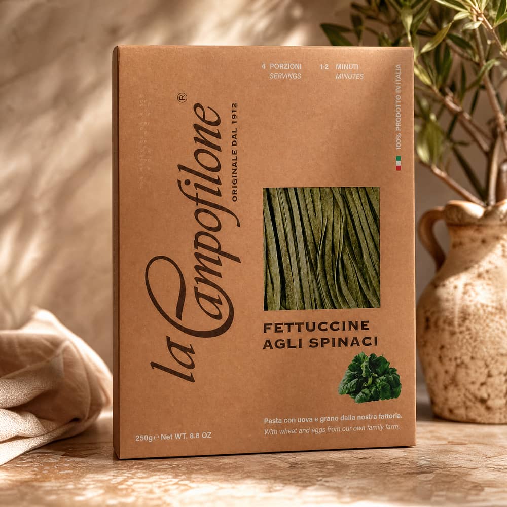 La Campofilone Fettuccine Eiernudeln mit Spinat 250 Gramm Produktbild