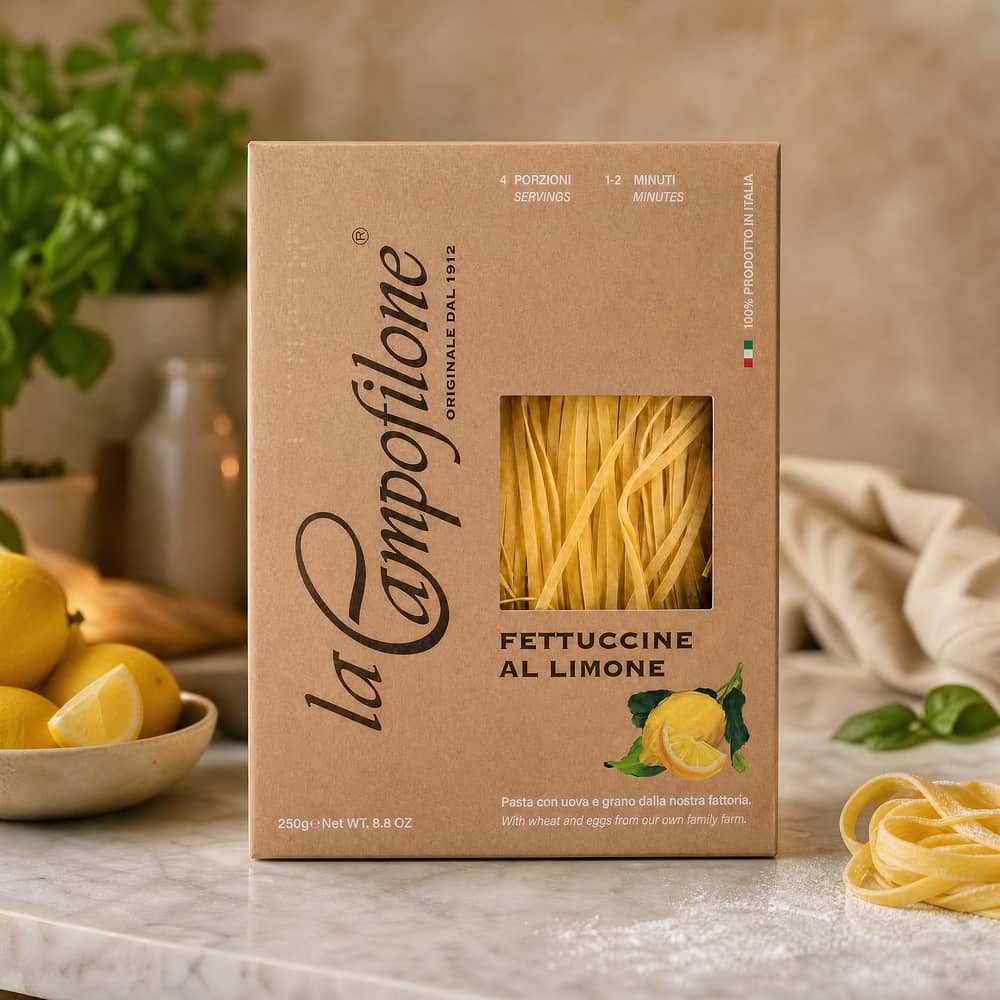 La Campofilone Fettuccine Eiernudeln mit Zitrone 250 Gramm Produktbild