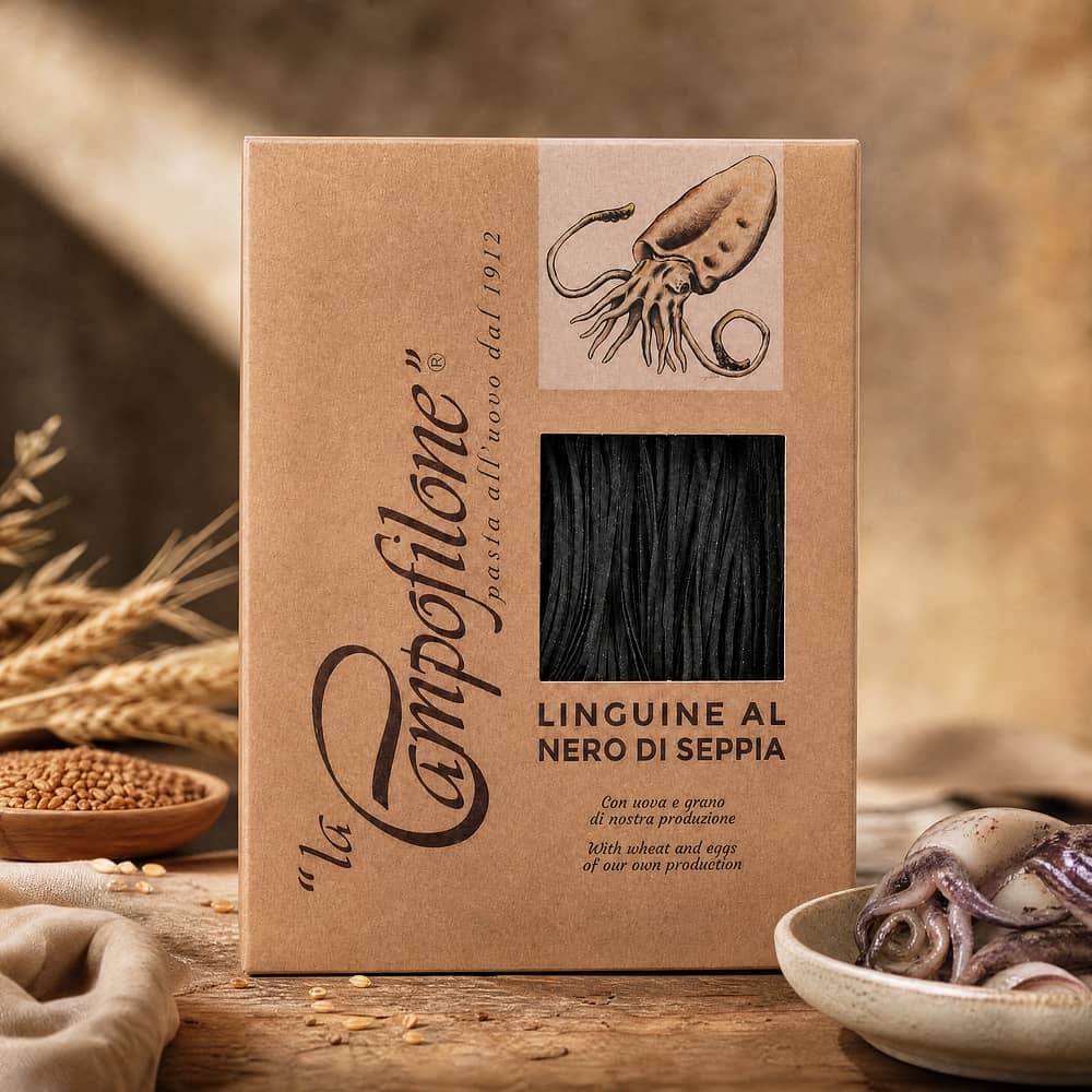 La Campofilone Linguine Tintenfisch Eiernudeln 250 Gramm Produktbild