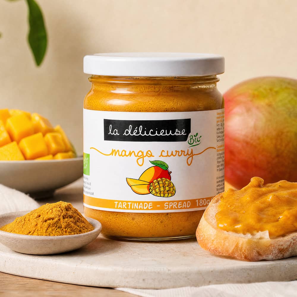 La Délicieuse Mango Curry Aufstrich BIO 180 Gramm Produktbild