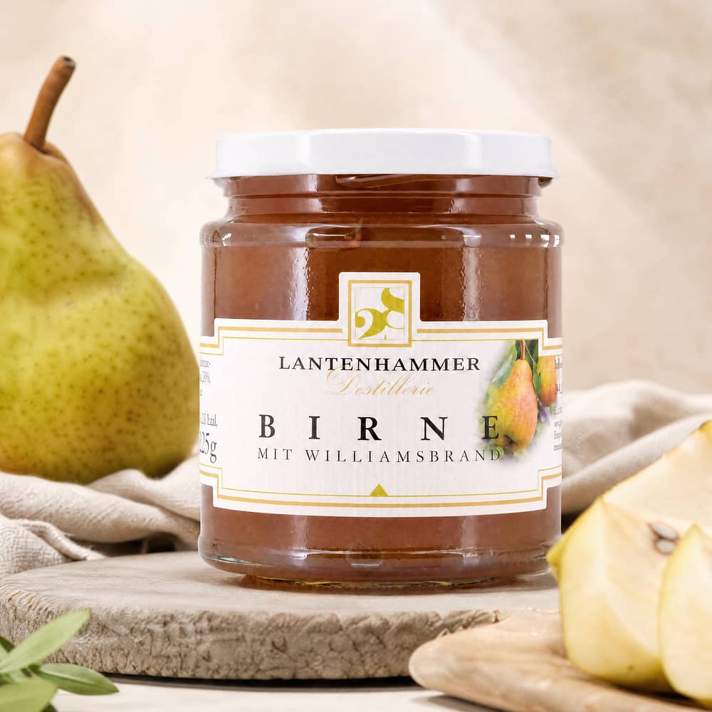 Lantenhammer Birnen Fruchtaufstrich mit Birnenbrand mit 2% Birnenbrand 225 Gramm/ 2.0% vol Produktbild