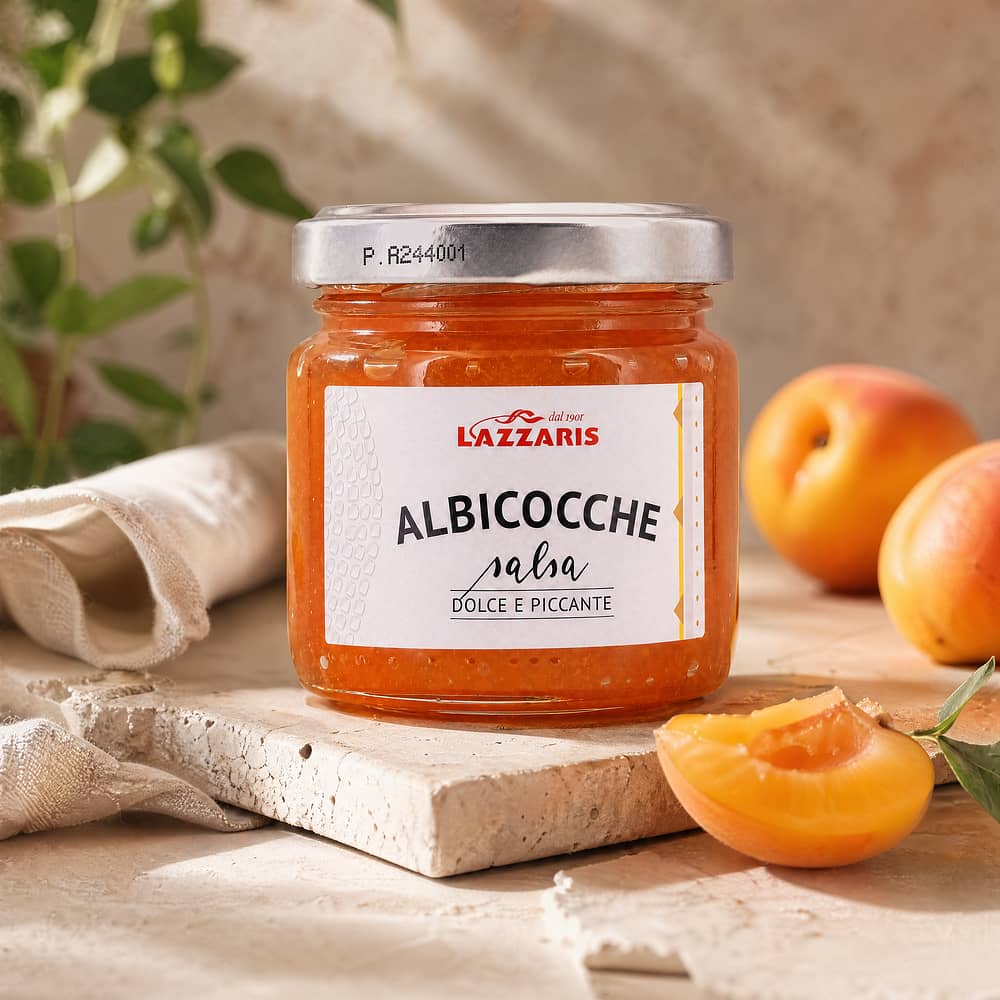 Lazzaris Aprikosen-Senf-Sauce aus kandierten Früchten 120 Gramm Produktbild