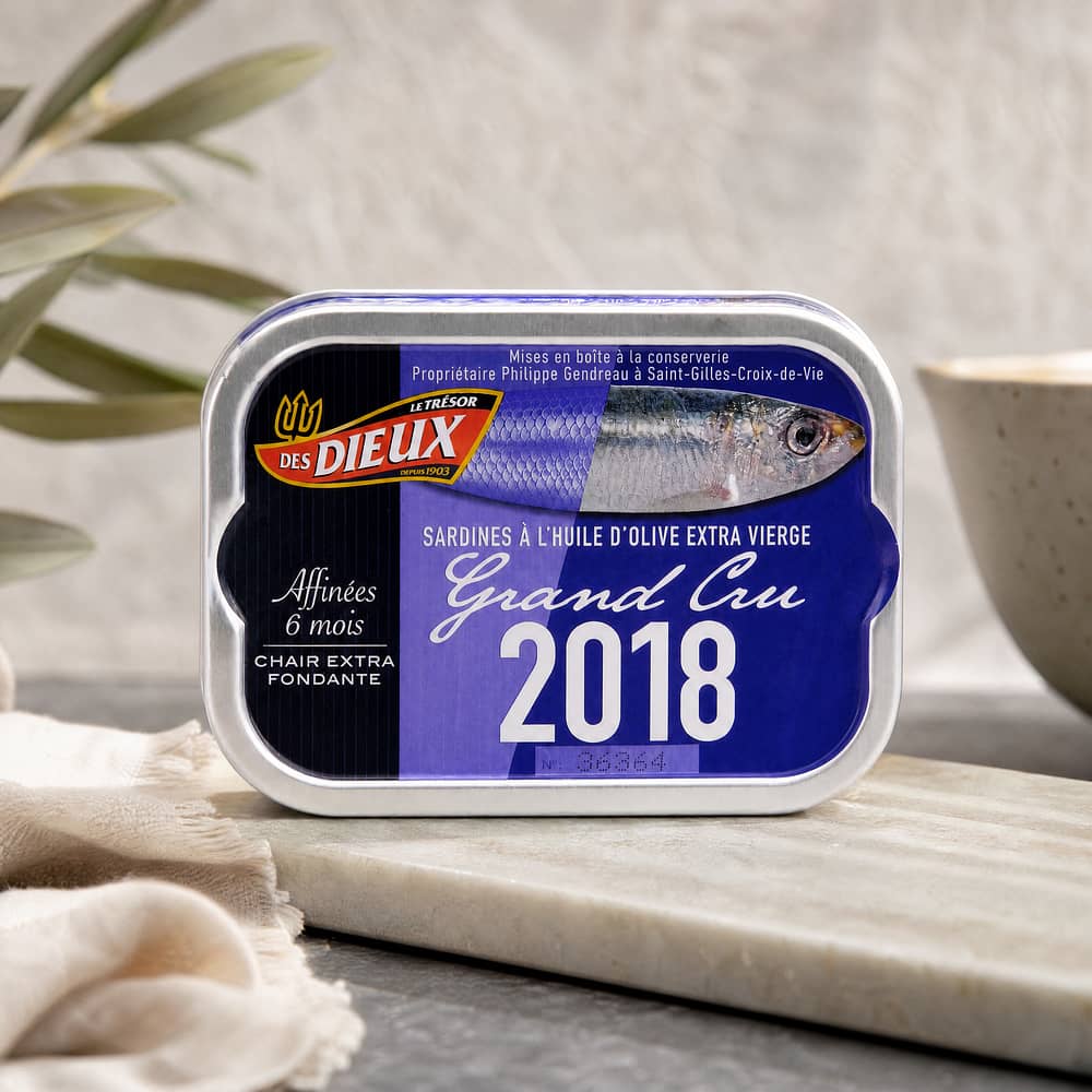 Le Trésor des Dieux Jahrgang Sardinen ´Grand Cru´ Jahrgang 2018 115g 86,30 Gramm Abtropfgewicht Produktbild