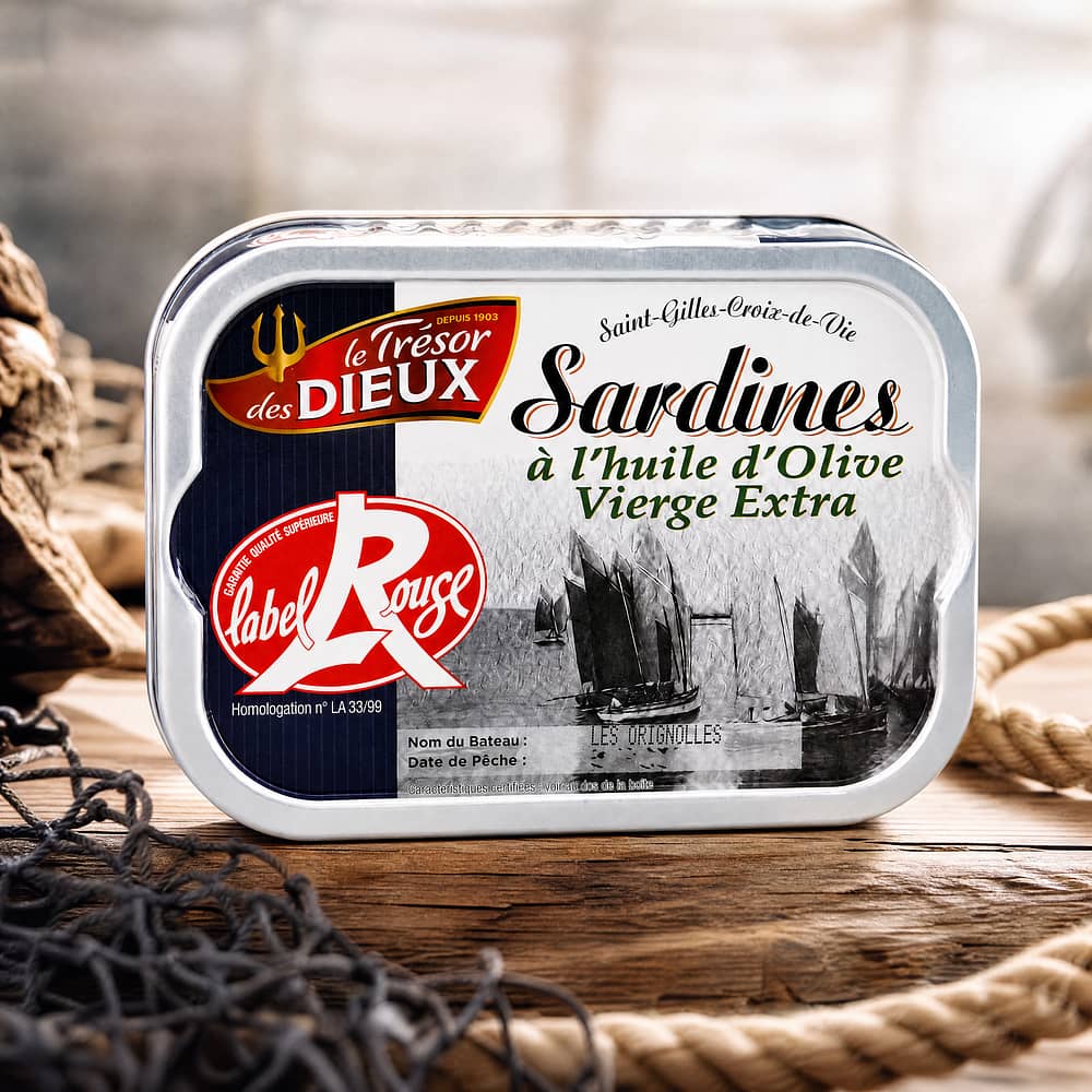 Le Trésor des Dieux Sardinen in Olivenöl Extra Label Rouge 115g 86,30 Gramm Abtropfgewicht Produktbild