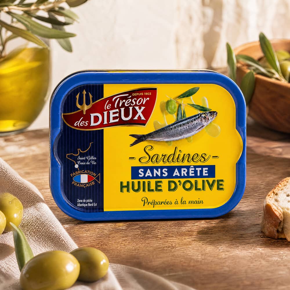 Le Trésor des Dieux Sardinen in Olivenöl ohne Gräten 115g 80,50 Gramm Abtropfgewicht Produktbild