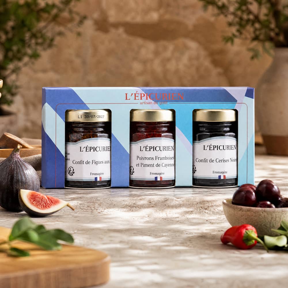 L’Epicurien Trio Rund um Käse Feige, Schwarze Kirsche & Paprika 150 Gramm Produktbild