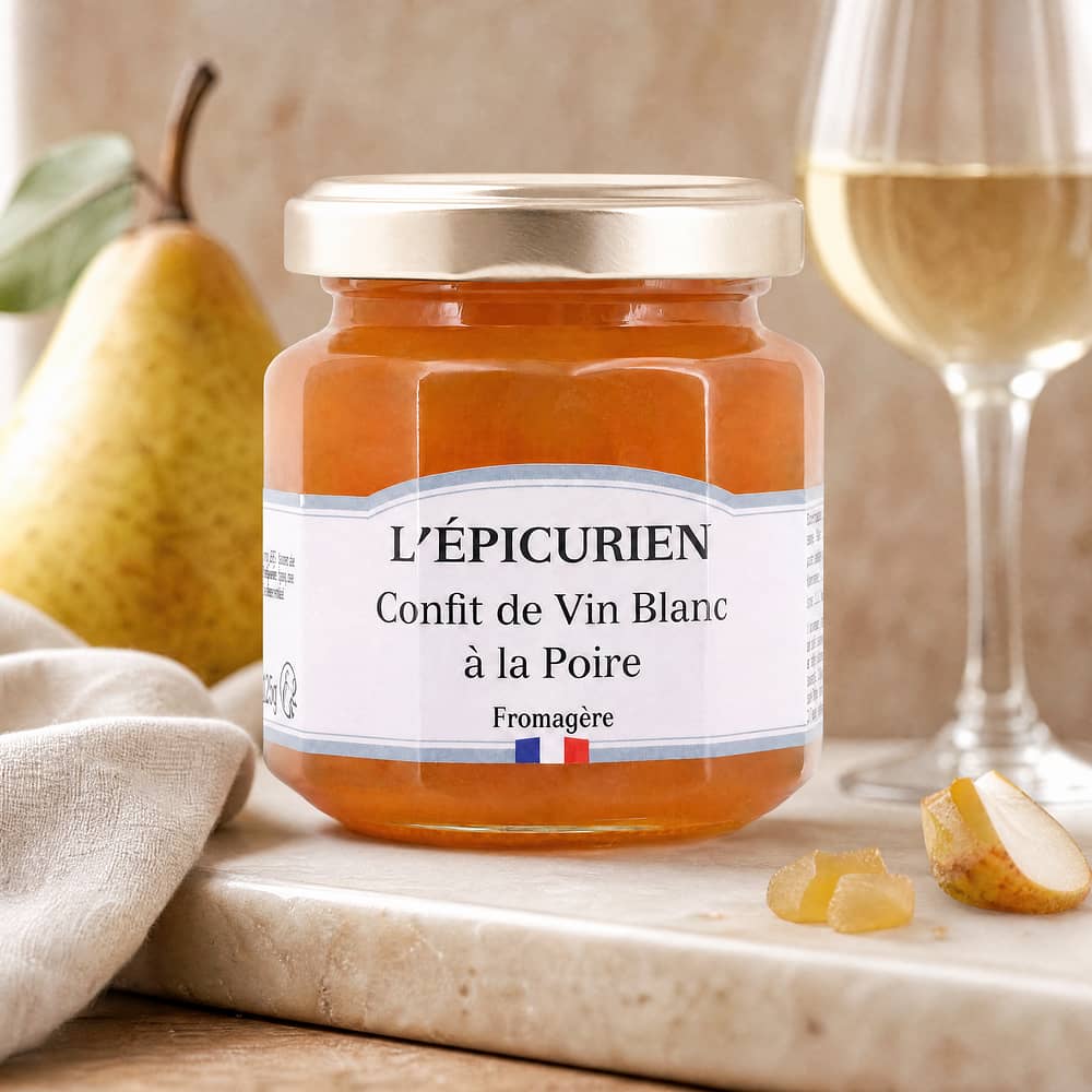 L’Epicurien Weißwein und Birne Aufstrich 125 Gramm Produktbild