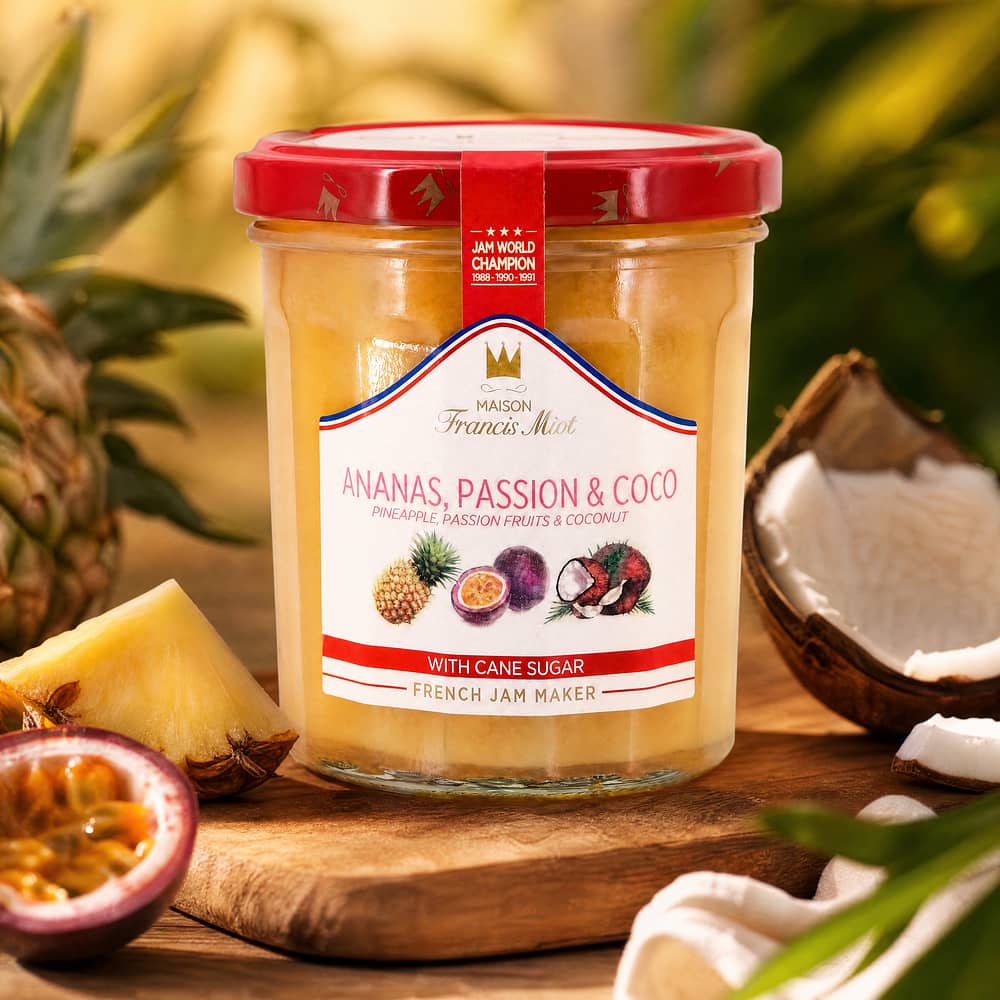 Maison Francis Miot Ananas, Passion & Coco Ananas-Passionsfrucht-Kokosnuss 340 Gramm Produktbild