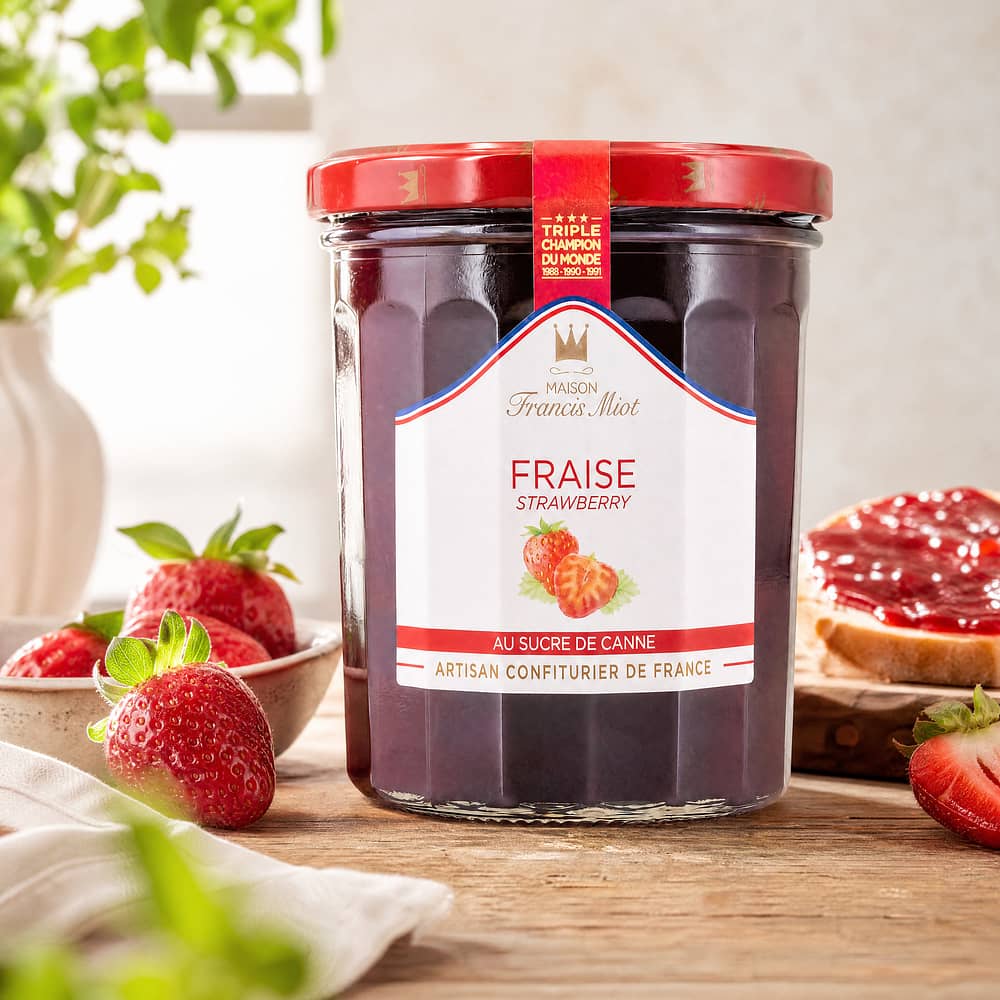 Maison Francis Miot Fraise Erdbeere Fruchtaufstrich mit Rohrzucker 340 Gramm Produktbild