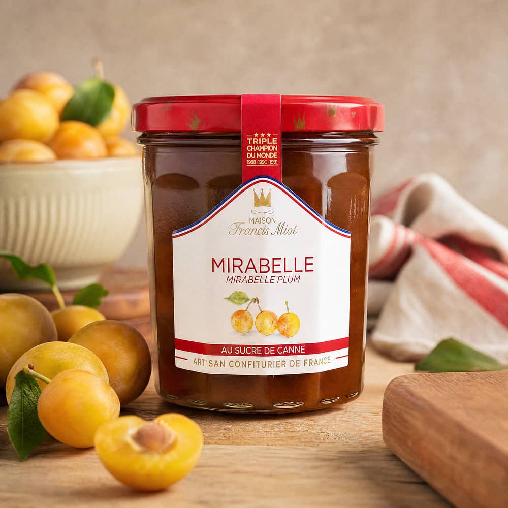 Maison Francis Miot Mirabelle Fruchtaufstrich mit Rohrzucker 340 Gramm Produktbild