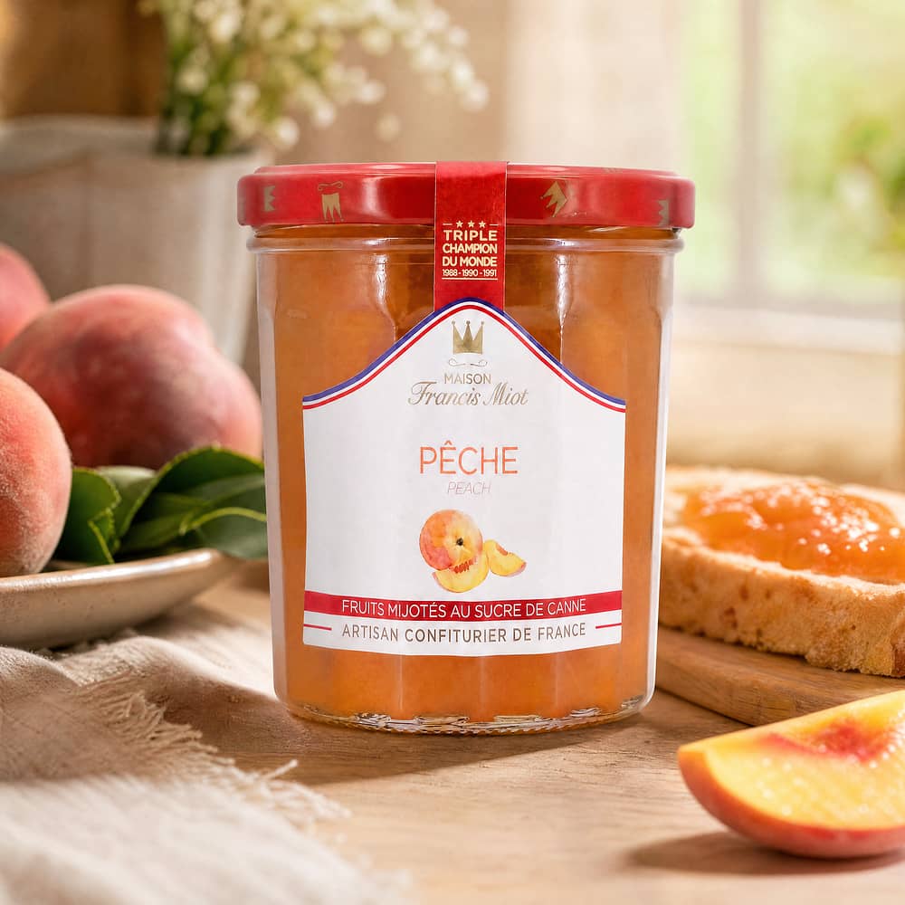 Maison Francis Miot Pêche Pfirsich Fruchtaufstrich 340 Gramm Produktbild