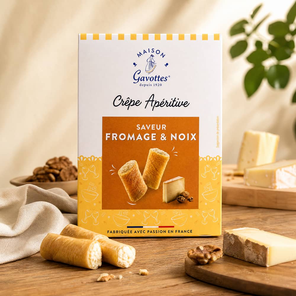 Maison Gavottes Crêperöllchen mit Käsecreme Walnussgeschmack 110 Gramm Produktbild