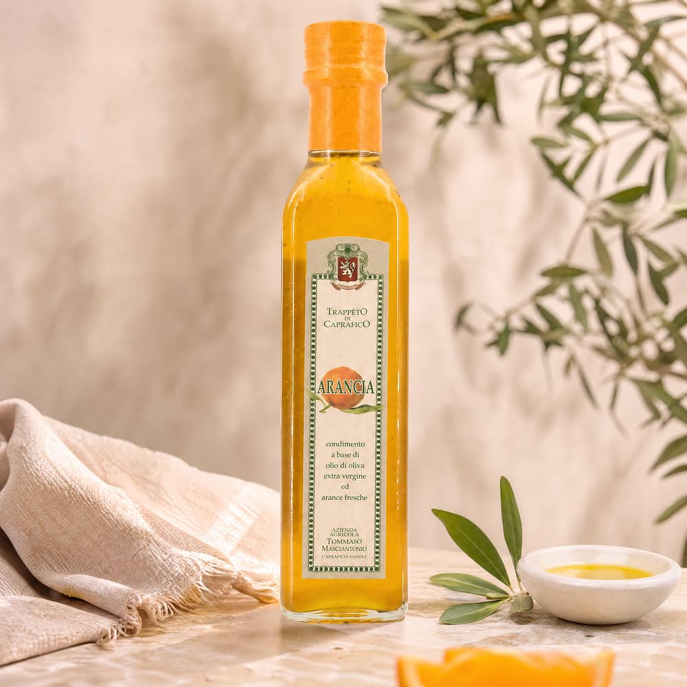 Masciantonio Olio Extra Vergine All Arancia Olivenöl Gentile di Chieti und Essenzen der Orange von Masciantonio 0,250 Liter Produktbild