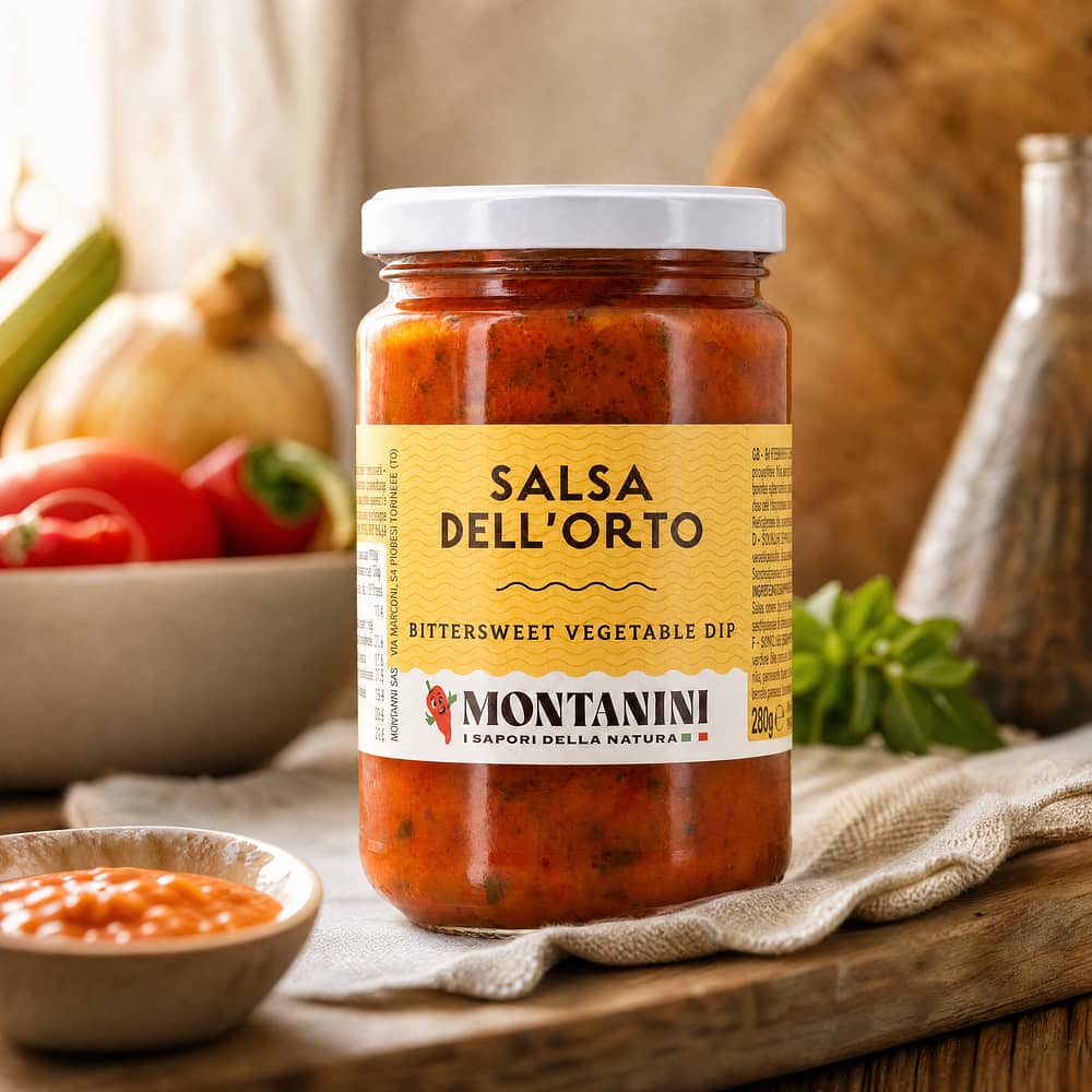 Montanini Salsa dell´Orto Soße mit Gemüse-Mischung süß-sauer 280 Gramm Produktbild