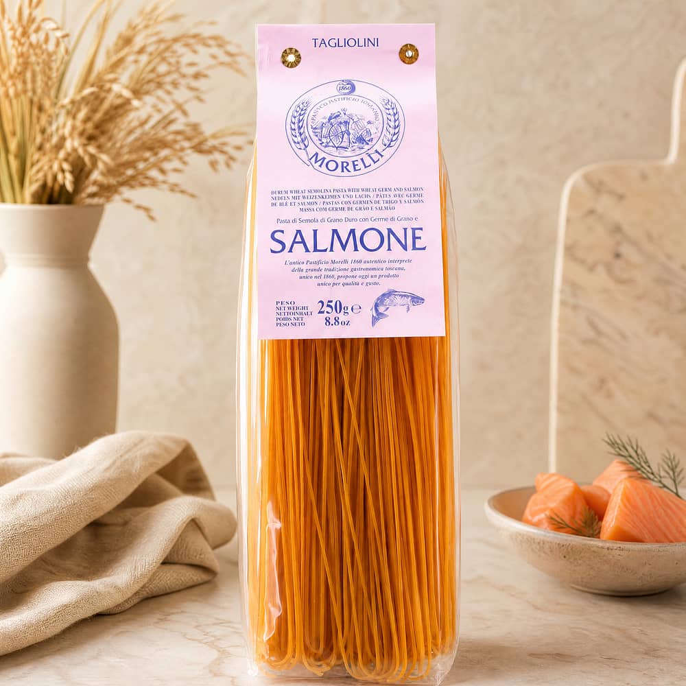 Morelli Tagliolini mit Lachs 250 Gramm Produktbild
