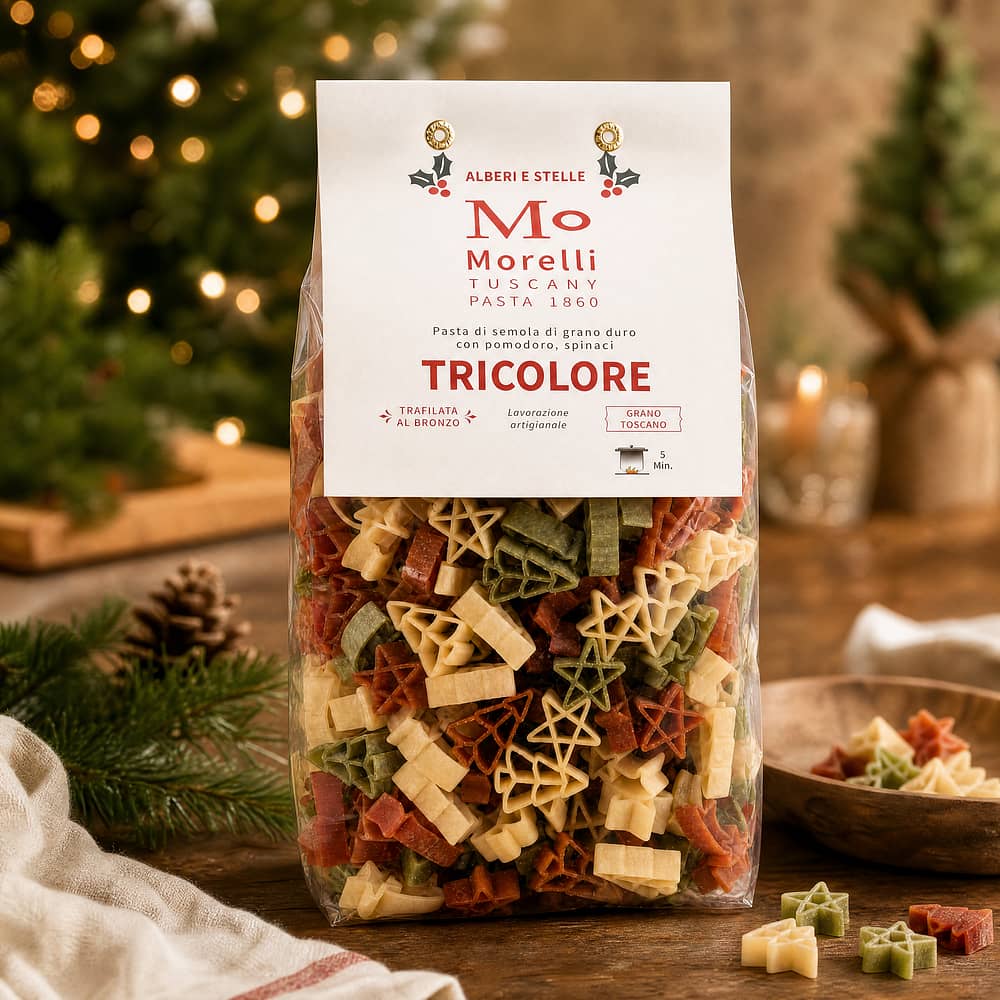 Morelli Tricolore Weihnachtsnudeln 500 Gramm Produktbild