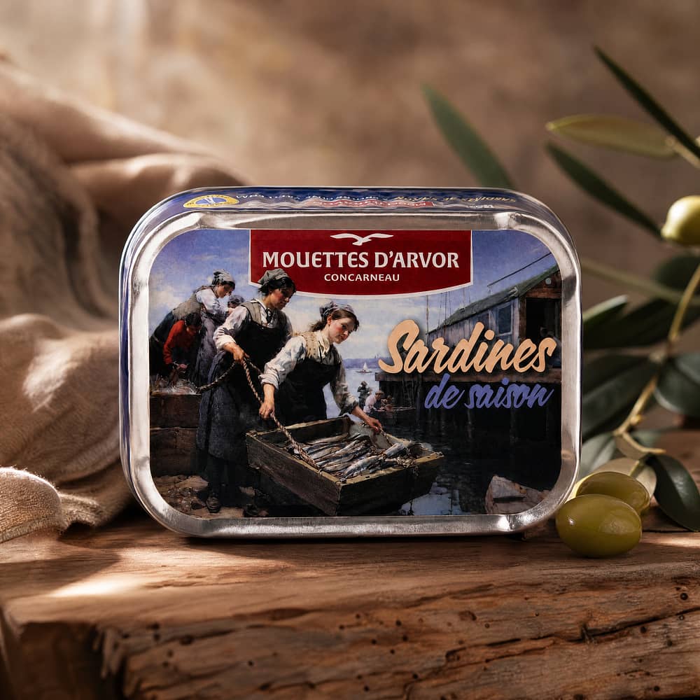 Mouettes d'Arvor Jahrgangs- Sardinen in Olivenöl Jahrgang 2024 115g 87 Gramm Abtropfgewicht Produktbild