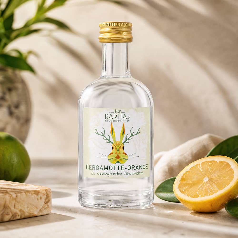 Raritas Bergamotte-Orange Likör Miniatur 0,050 Liter/ 38.0% vol Produktbild