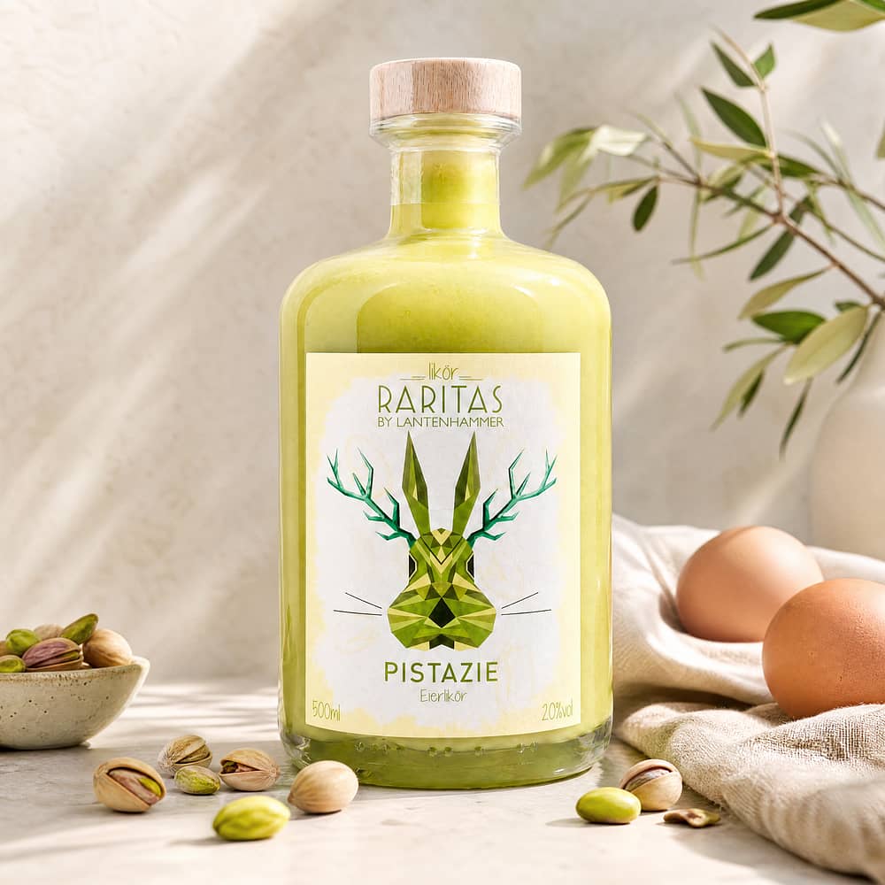 Raritas Pistazien-Eierlikör Pistazienlikör mit Ei 0,50 Liter/ 20.0% vol Produktbild