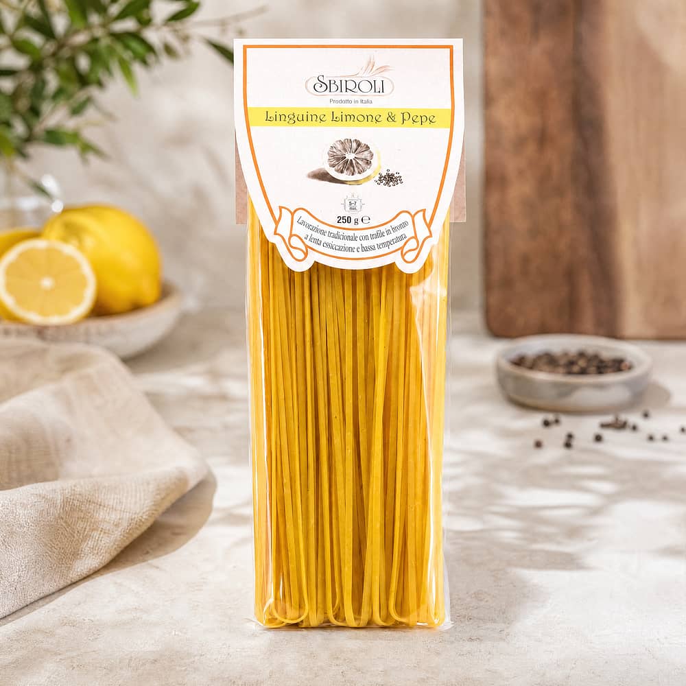 Sbiroli Linguine Limone & Pepe Linguine mit Zitrone und Pfeffer 250 Gramm Produktbild