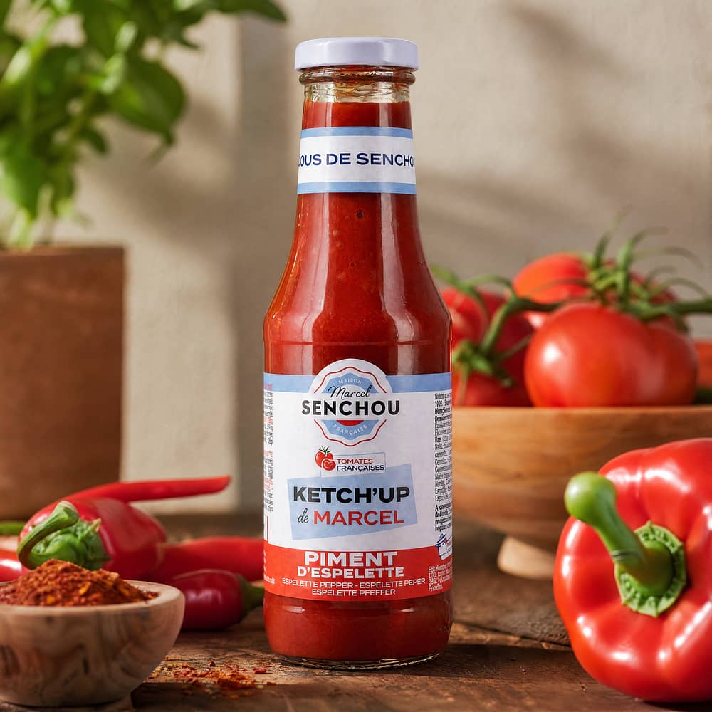 Senchou Pur Ketch`up Piment D´Espelentte Roter Paprika Tomaten Ketchup mit Espelette Pfeffer 360 Gramm Produktbild