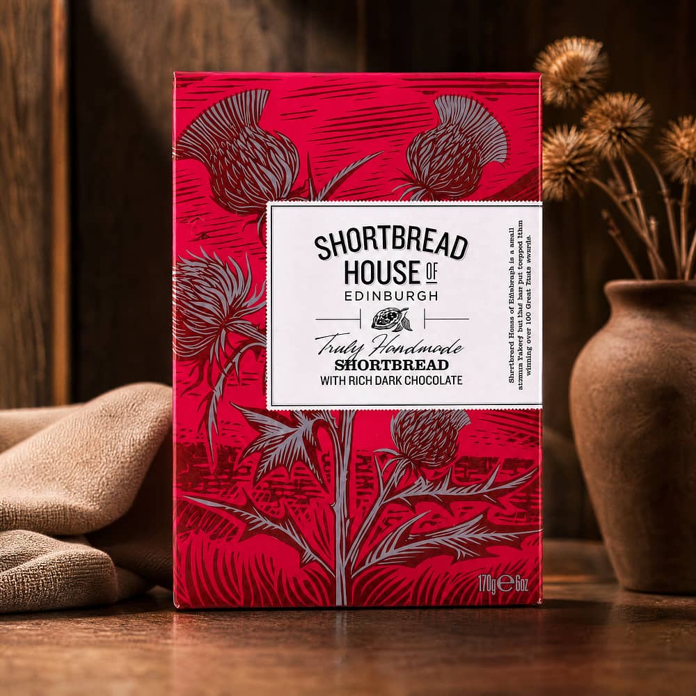 Shortbread House of Edinburgh Shortbread with rich dark Chocolate Fingers Buttergebäck mit Edelbitteschokolade 170 Gramm Produktbild