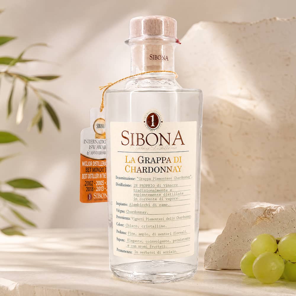 Sibona La Grappa Di Chardonnay Grappa Piemontese Chardonnay 0,50 Liter/ 40.0% vol Produktbild