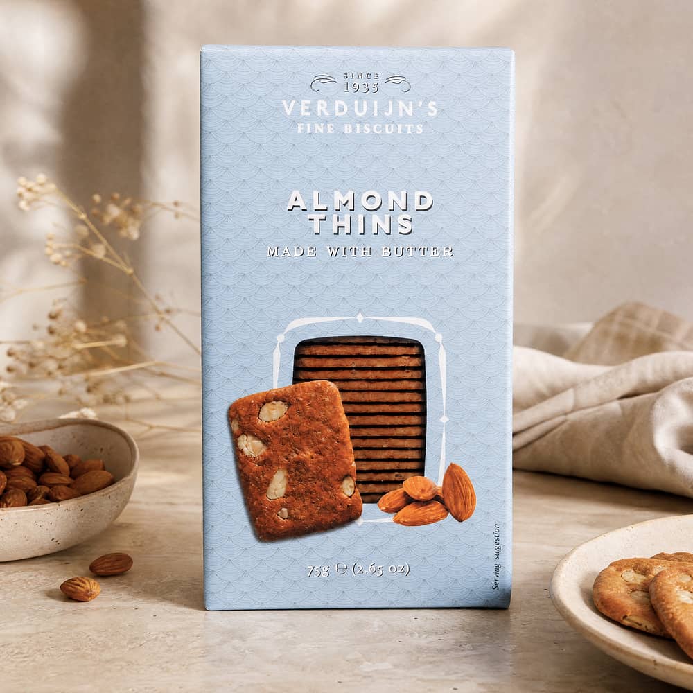 Verduijn's Almond Thins Buttergebäck mit Mandeln 75 Gramm Produktbild