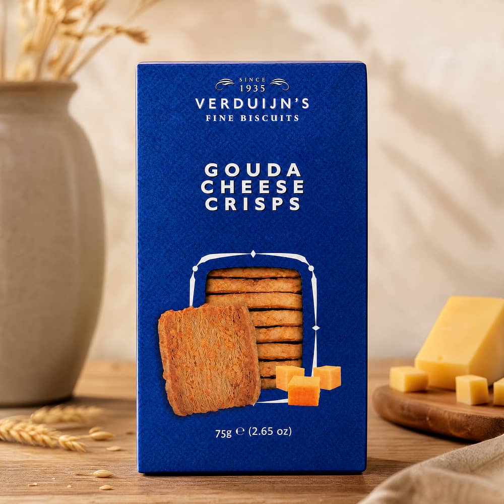Verduijn's Gouda Cheese Crisps Blätterteiggebäck mit altem Gouda 75 Gramm Produktbild