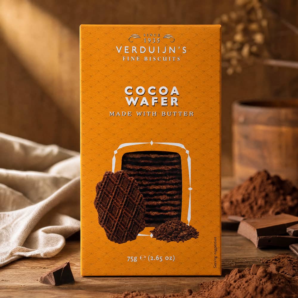 Verduijn's Cocoa Wafer Kakaowaffeln 75 Gramm Produktbild