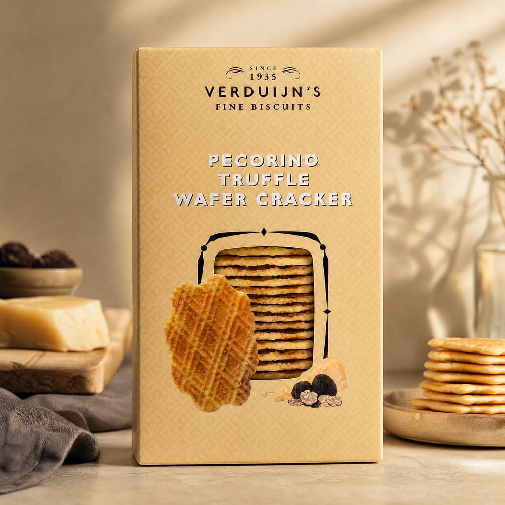 Verduijn's Pecorino Truffle Wafer Cracker Waffeln mit Pecorino-Käse und Trüffel 75 Gramm Produktbild