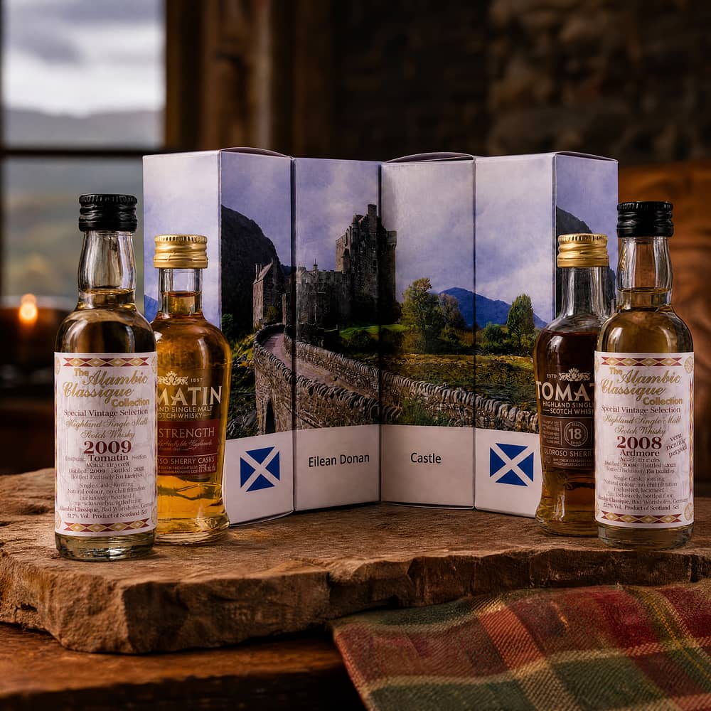 whiskyworld Miniaturen-Set II Motiv Eilean Donan Castle 4 Miniaturen je 5cl 0,20 Liter/ 53.2% vol Produktbild