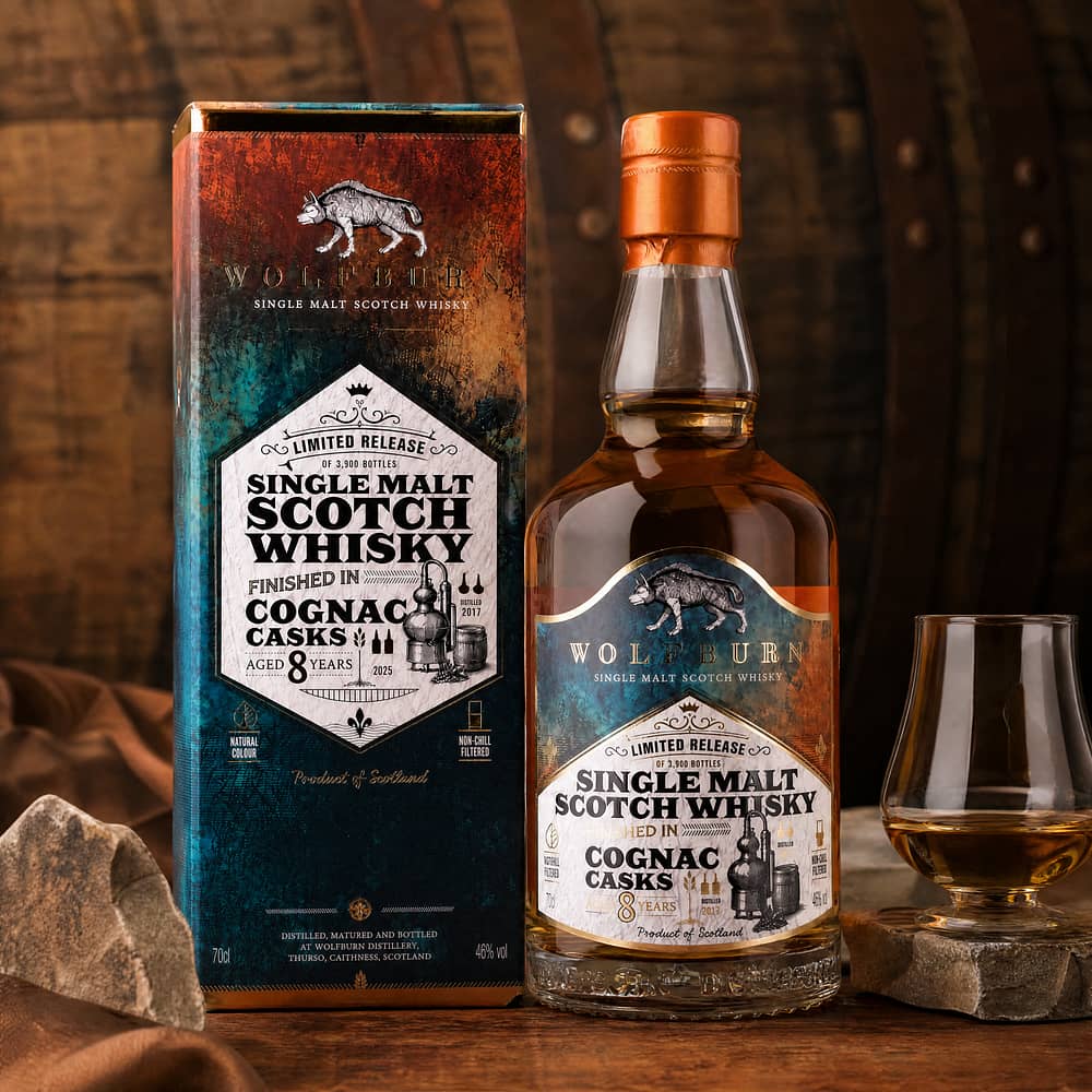 Wolfburn 8 Jahre Cognac Cask Release 0,70 Liter/ 46.0% vol Produktbild