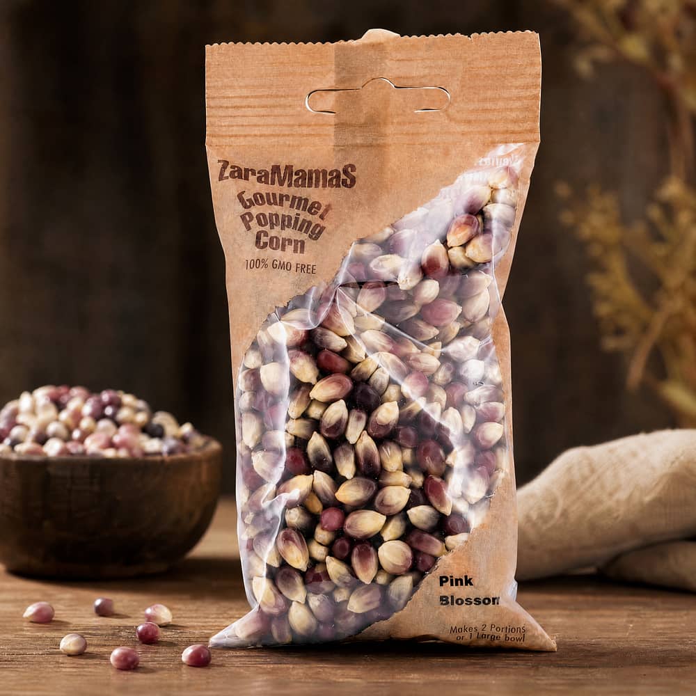 ZaraMama Popcorn Pink Blossom 100% Gentechnikfrei 90 Gramm Produktbild