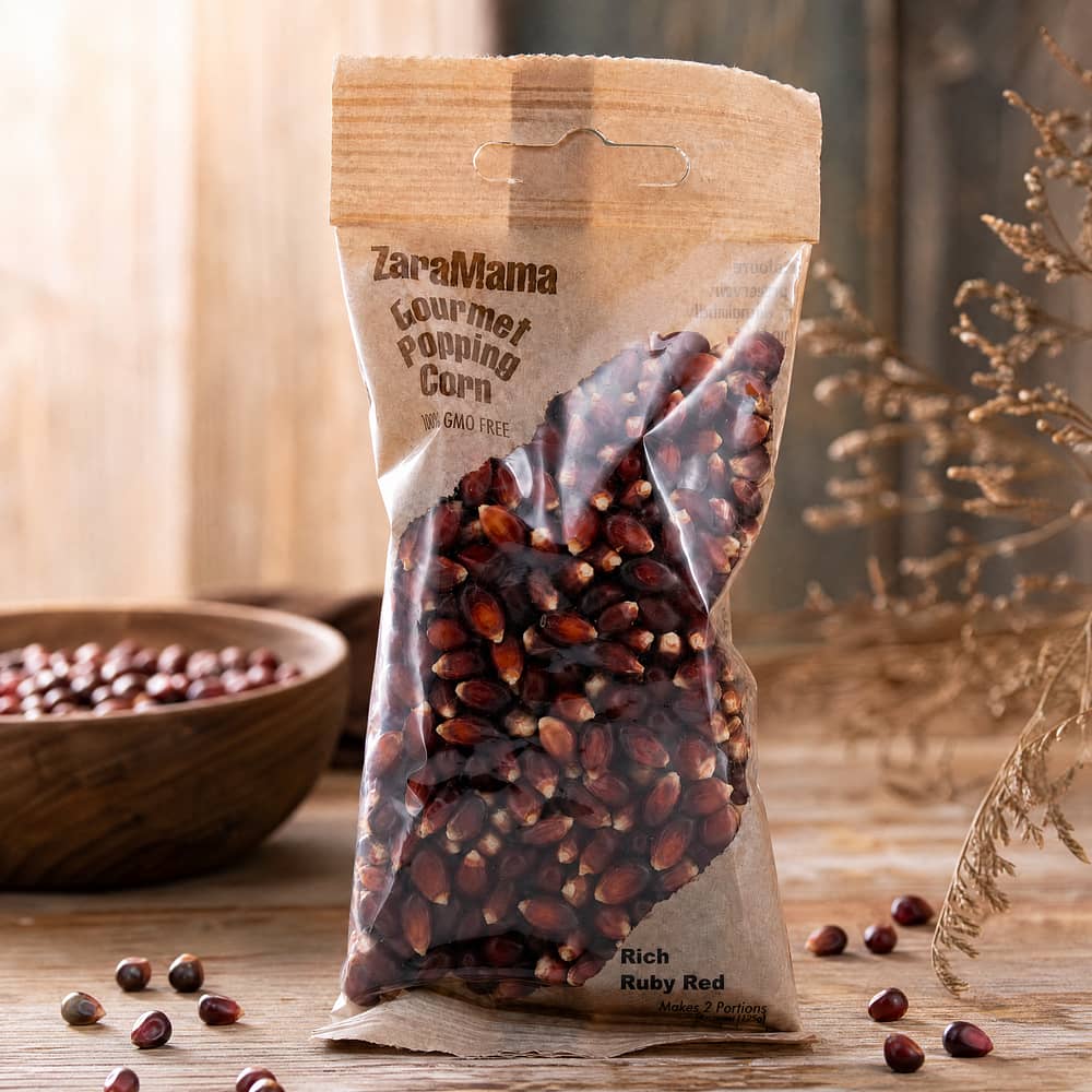 ZaraMama Popcorn  Rick Ruby Red 100% Gentechnikfrei 90 Gramm Produktbild