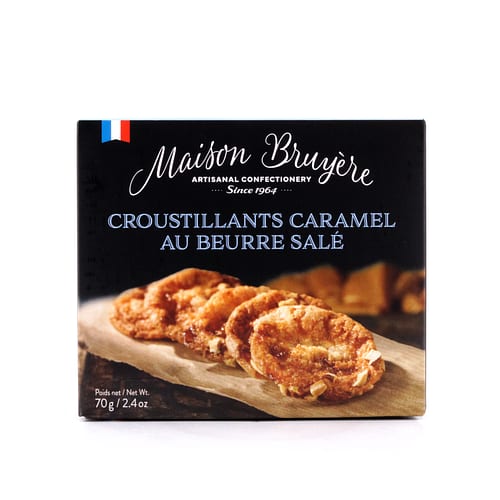 Maison Bruyère Croustillants Caramel Au Beurre Sale Knusprige Kekse mit gesalzenes Karamell 70 Gramm Produktbild